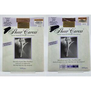 Worthington Sheer Caress Control Top Support Pantyhose QueenShort Oatmeal/Suntan